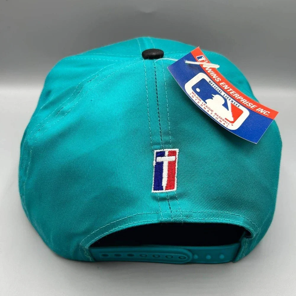 Vintage Florida Marlins Hat Men Blue Black Twins Enterprise Snap Back Cap New